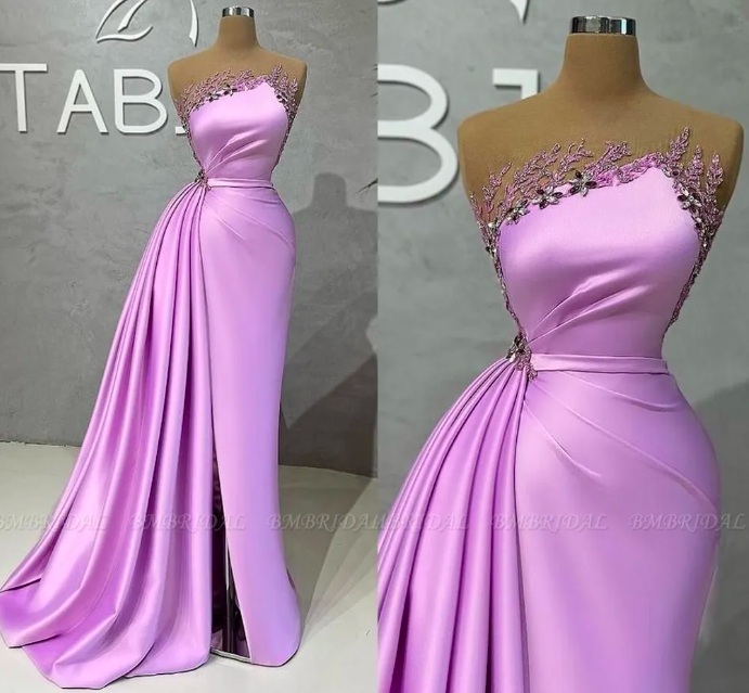 Dresses Simple Prom Satin Sleeveless Maid Of Honor Dress Sheath Party Gowns 01 0218