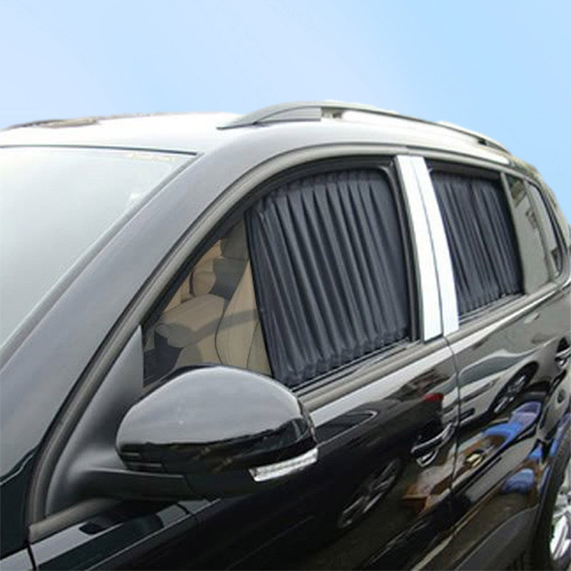 2025 new 2 x 50S Adjustable Black Car Side Window Sunshade Universal Auto Rear Block Interlock Curtain UV Sun Shade Visor5680424 Free shippi