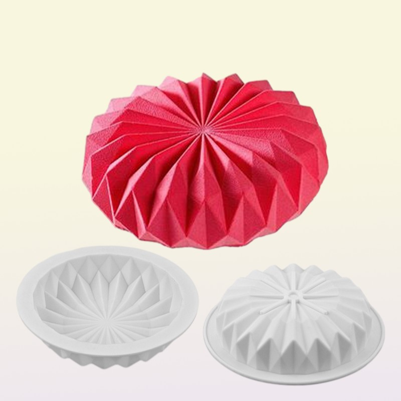 SJ Mousse Silicone Cake Mold 3D Pan Round Origami Cake Mould Decorating Tools Mousse Make Dessert Pan Accessories Bakeware 06161130863