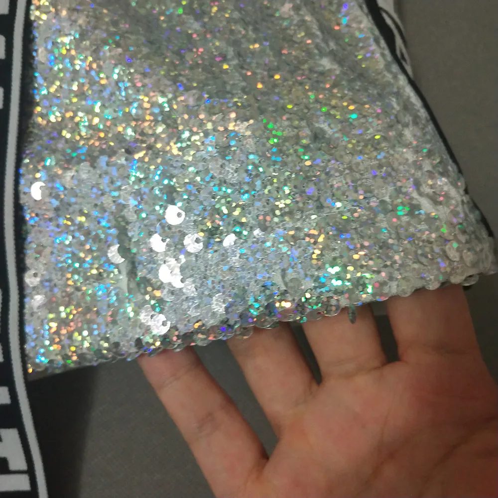 Men's Loose Silver Two-piece Set Hip Hop Dance Stage Wear Fashion Hollow Out Shiny Sequins Jacket Pants Baseball Suit Nightclub Tide Jazz Rock Pe