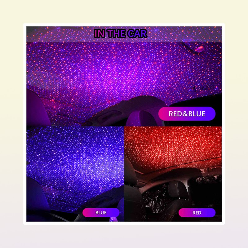 starry sky roof 3 Colors USB Starry Sky Projector LED Night Lights Plug in Car Atmosphere Ambient Star Galaxy Lamp Light Roof Ceil