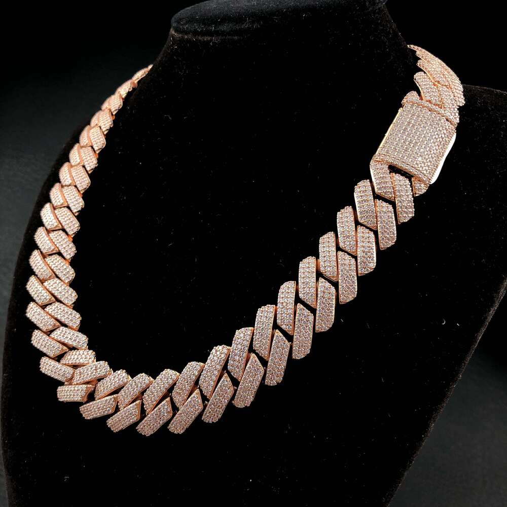 necklace moissanite chain YSS Jewellery wholesale 3 rows Prong cuban
