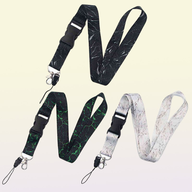 Marble Printing Neck Strap Keychain Lanyard For Keys Women ID Badge Holder Keycord DIY Hanging Rope Mobile Phone Accessories AA220