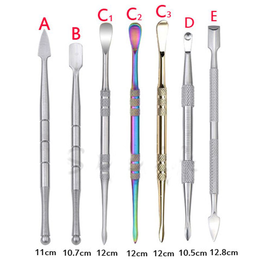 Rainbow Sliver Gold 7 style Stainless Steel Concentrate Wax Oil Dabber Tool Dry Herb Dab Rig for Silicone Container Smoking Accessories
