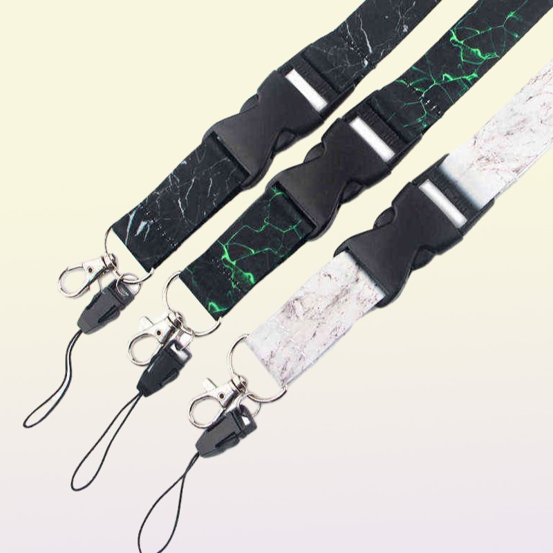 Marble Printing Neck Strap Keychain Lanyard For Keys Women ID Badge Holder Keycord DIY Hanging Rope Mobile Phone Accessories AA220