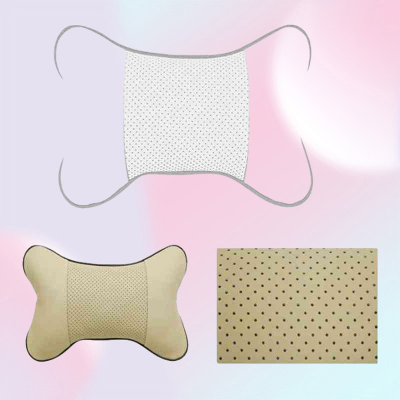 car PU Breathable Mesh Headrest for SEAT Altea Toledo MK1 MK2 Ibiza Cupra Leon Cupra For Skoda Fabia Rapid octavia H220422