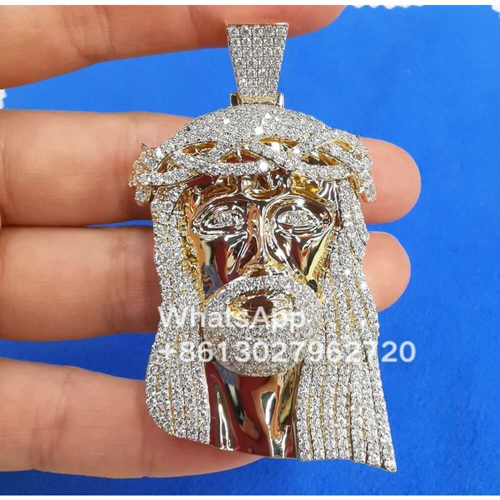 Pendant for Necklace Diamond Silver/ 10K Solid Gold Mens Diamond Jesus Piece Pendant Moissanite Iced Out