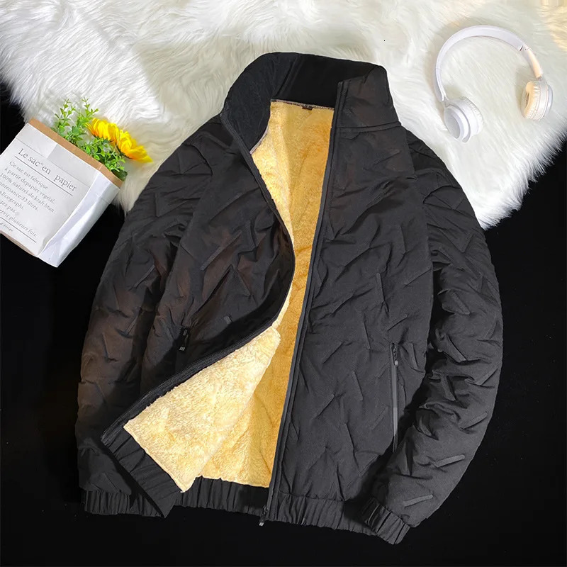 Mens Winter Coats Thicken Warm Jackets AutumnSpring Thermal Lined Fleece Oversize Jacket Coat Casual Turn Down Collar L7XL 240102