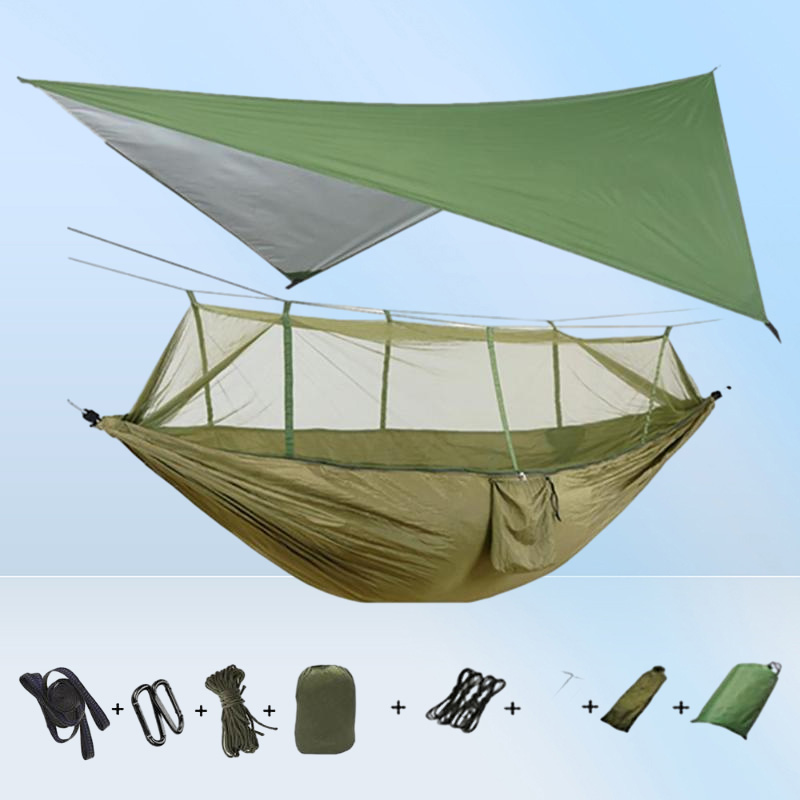 Outdoor Camping Waterproof Anti-Mosquito Hammock + Sky Sn Canopy Hammock Wild Camping Aerial Swing Accommodate