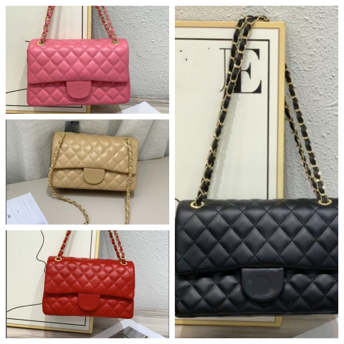 high quality luxury designer woman shoulder bag Handbag real leather sheepskin cross body bag gold chain Slant shoulder handbags purses