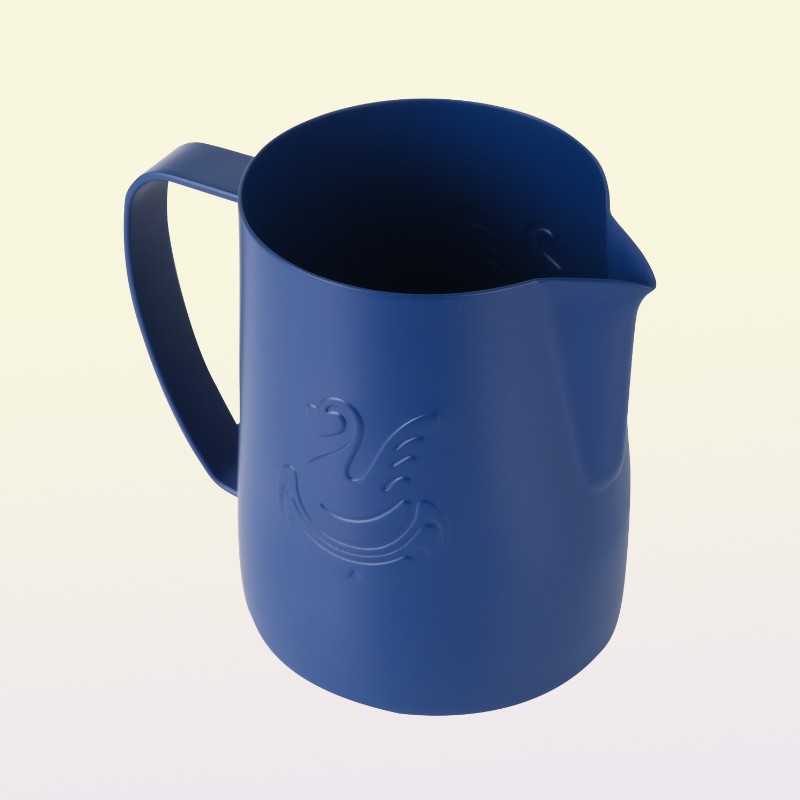 Coffee Pots JIBBI Milk Steaming Frothing Pitcher Stainless Steel NonStick Jug Pull Flower Cup Perfect for Cappuccino Latte 600 22