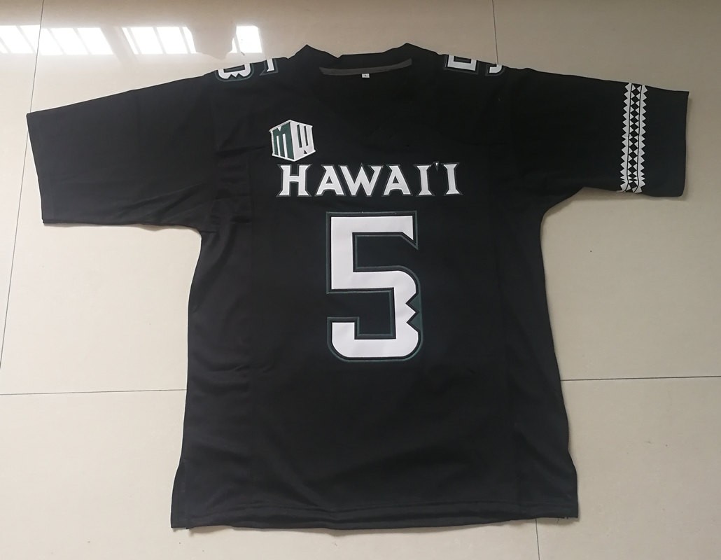 Mens Youth Custom Stitched Hawaii Rainbow Football 27 Koali Nishigaya Landon Sims 31 Dedrick Parson 33 Brock Hedani 38 Robbie Paikai 43 Ronson Jersey 