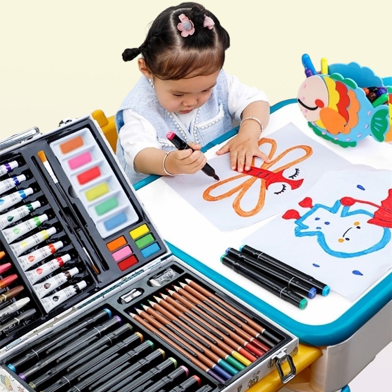 Pencils Art set Painting Set Watercolor Pencil Crayon Water Pen Drawing Board Doodle Supplies Kids Educational Toys Gift 221108