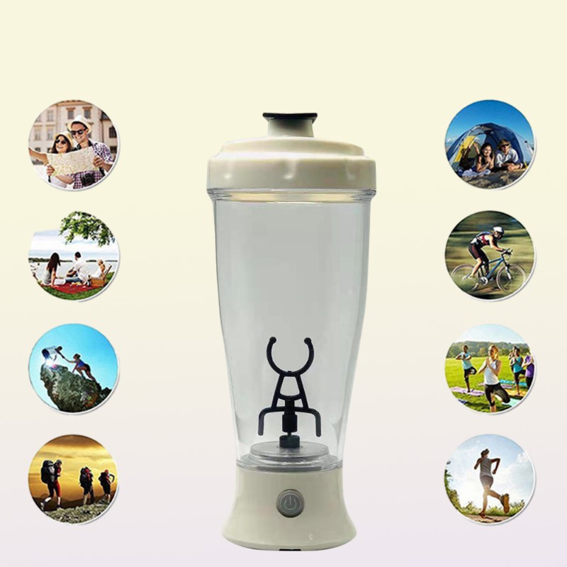 Water Bottles Electric Protein Shaker Mixing Cup Automatic Self Stirring Bottle Mixer Onebutton Switch Drinkware for Fitness 22103992424