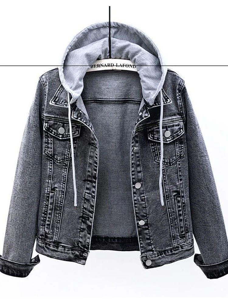 Fleece Warm Winter Jean Jacket Female Pockets Button Soft Hooded Outerwear Fashion Slim Denim Coats For Women 240102