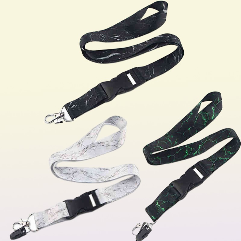 Marble Printing Neck Strap Keychain Lanyard For Keys Women ID Badge Holder Keycord DIY Hanging Rope Mobile Phone Accessories AA220