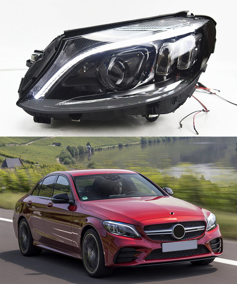 LED Headlight Assembly for BENZ W205 Car Daytime Running Head Light 2014-2020 Turn Signal High Beam Projector Lens