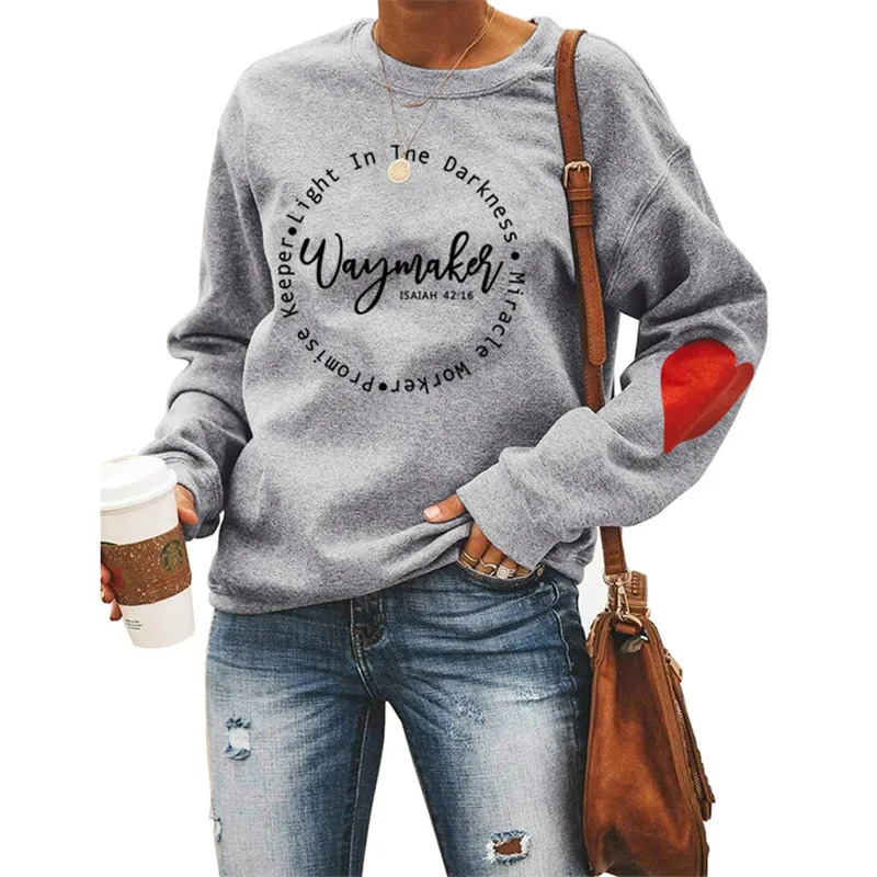 Fashion street women's sweater sports loose shirt letter printing modern winter jacket waymaker ISAIAH 42 16 240102