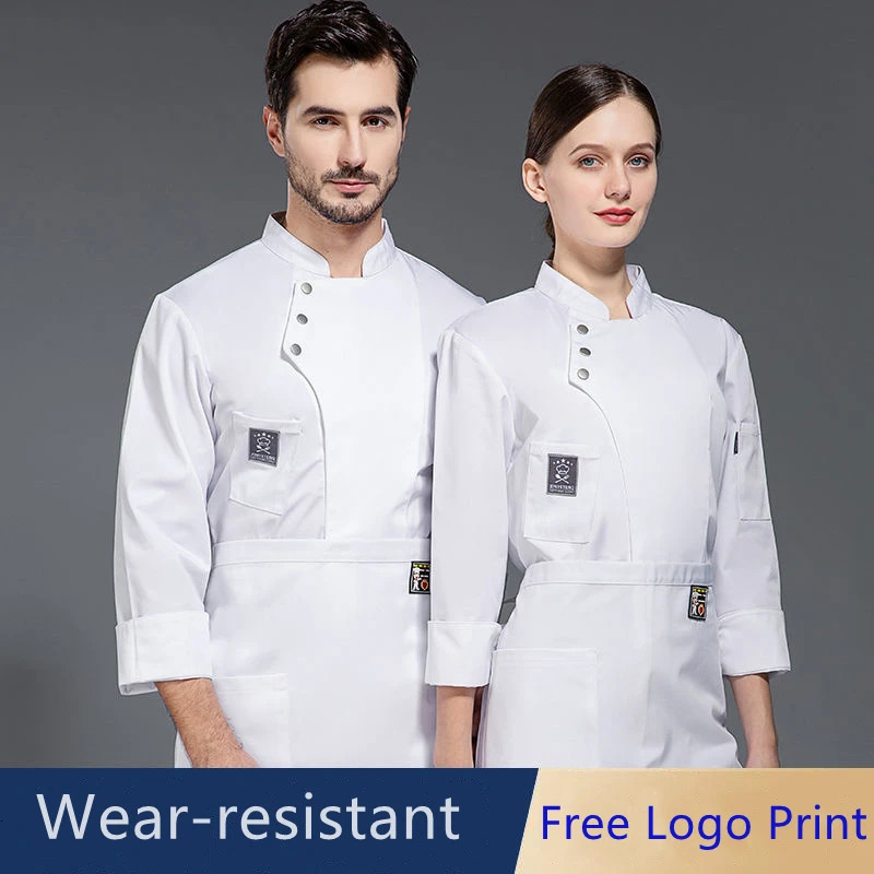 black chef uniform jacket long sleeve Tshirt restaurant Uniform Bakery Food Service Breathable Cooking clothes 240102