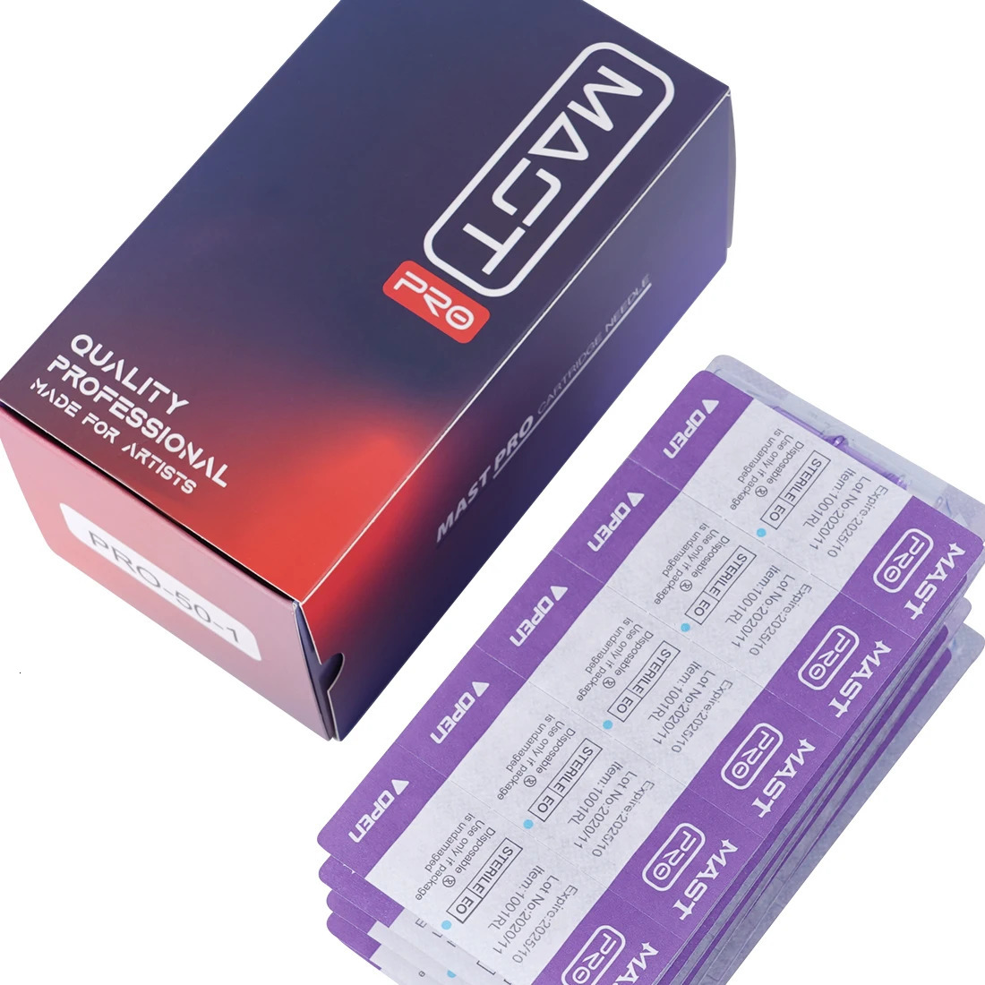 50pcs/Box Mixed Size RL/RS/RM/M Sterilized Mast Tattoo PRO Cartridge Needles Permanent for Tattoo Machine Supply 0.3mm/0.35mm 240102