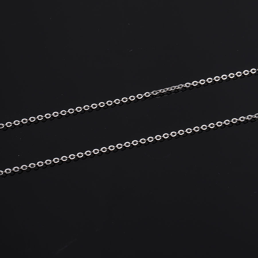 18K Real Gold Silver Plated Stainless Steel Necklace Link Chain Pendent Necklace DIY Jewelry Making Accessories 1mm/ 1.5mm/2mm 45cm Length No Fade Col
