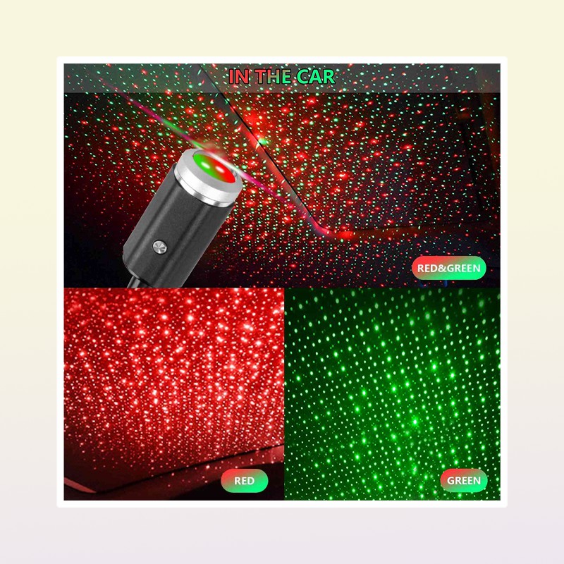 starry sky roof 3 Colors USB Starry Sky Projector LED Night Lights Plug in Car Atmosphere Ambient Star Galaxy Lamp Light Roof Ceil