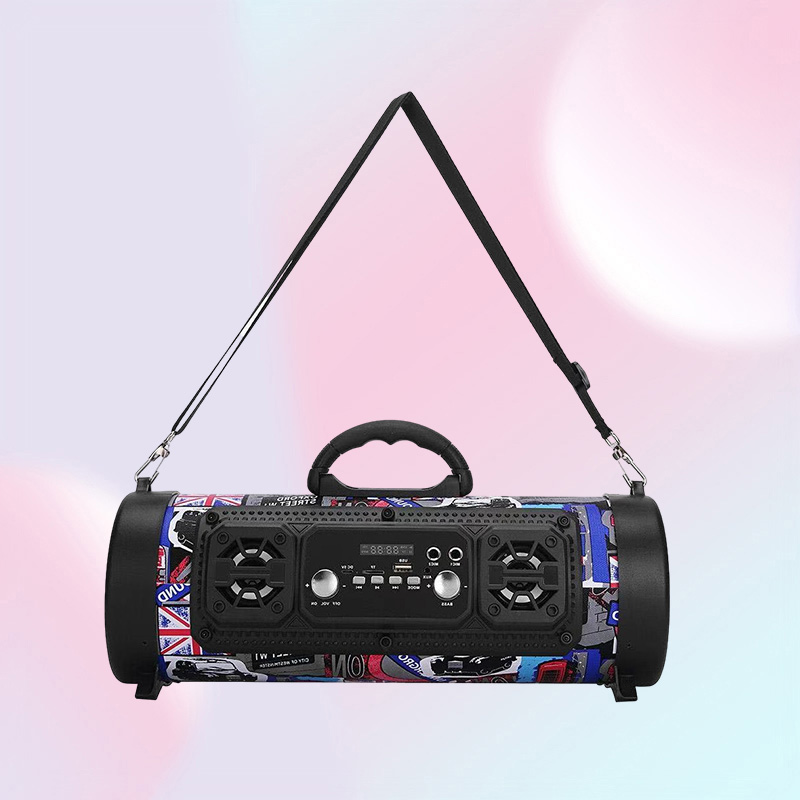 Portable Speakers CHM17 Bluetooth speaker wireless LED colorful light barrel microphone Outdoor portable subwoofer support Blueto