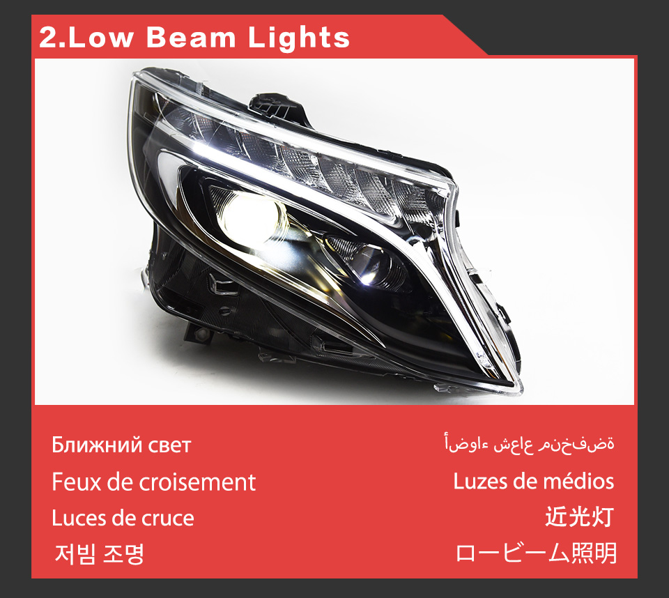 Head Lamp for Benz W447 Vito LED Daytime Running Headlight 2013-2019 Turn Signal High Beam Light Car Accessories
