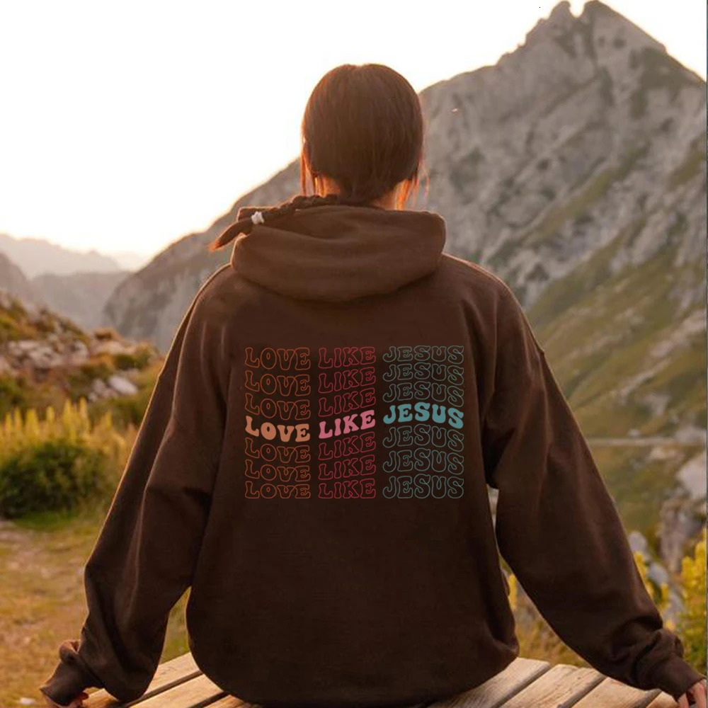 Love Like Jesus Hoodie Aesthetic Christian Sweatshirt Women's Religious Bible Verse Pullover VSCO Faith Hoodies Christmas Gift 240102