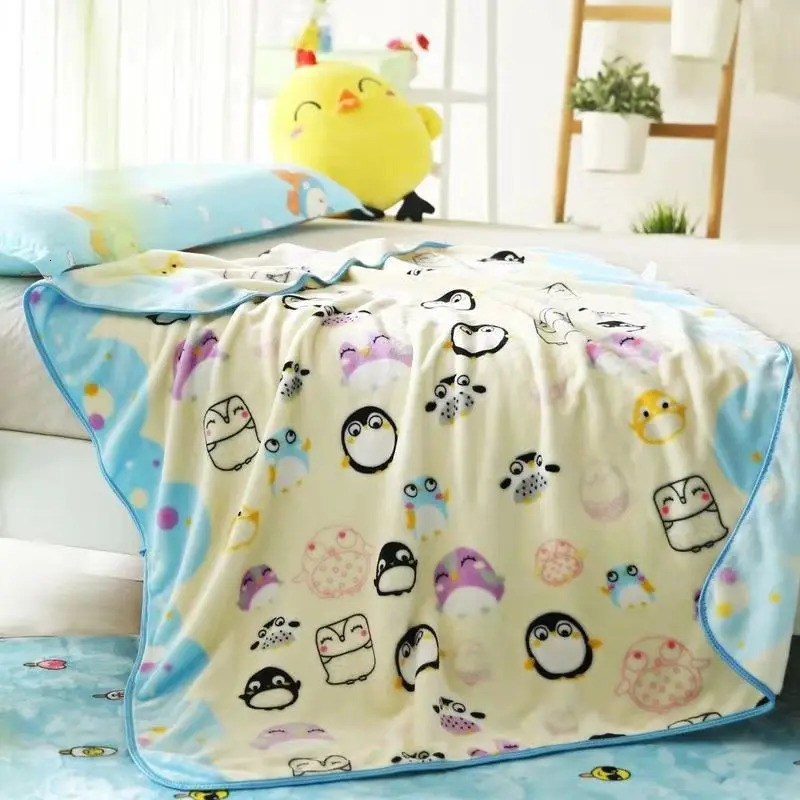 Spring Summer born Blanket Children Lunch Break Single Layer Baby Kindergarten Office Cover Flannel 240103