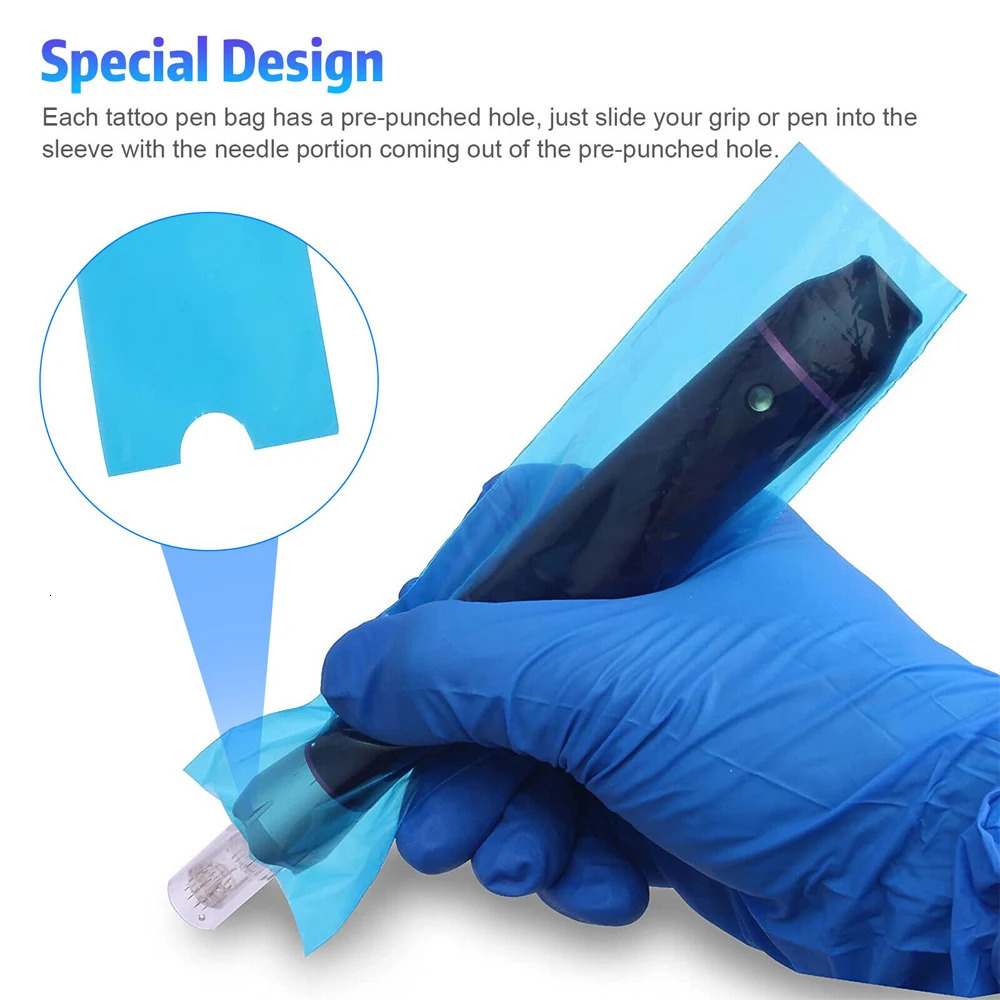 50100pcs Tattoo Cartridge Filter Pen Clip Sleeves Bags Supply Disposable Tattoo Machine Cord Covers Bags Tattoo Accessories 240103