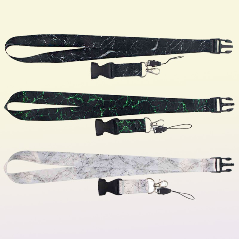 Marble Printing Neck Strap Keychain Lanyard For Keys Women ID Badge Holder Keycord DIY Hanging Rope Mobile Phone Accessories AA220