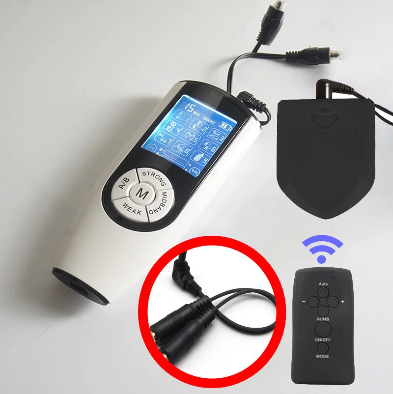 Electro Shock Tens Estim Unit Therapy MachineDual Input USB Power Box Remote ControlMedical Themed ToysBDSM Sex Host 240102