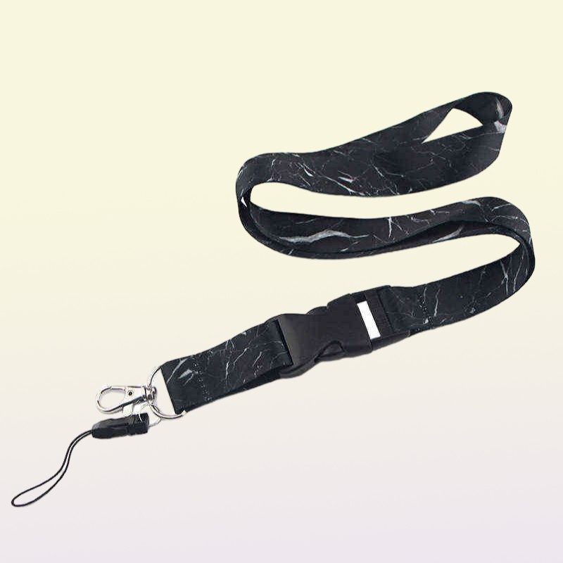 Marble Printing Neck Strap Keychain Lanyard For Keys Women ID Badge Holder Keycord DIY Hanging Rope Mobile Phone Accessories AA220