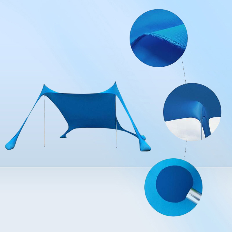 Tents And Shelters 3 People Beach Tent Sun Shade Set Portable Outdoor Shading Awning With Sandbags Lycra Fabric Camping