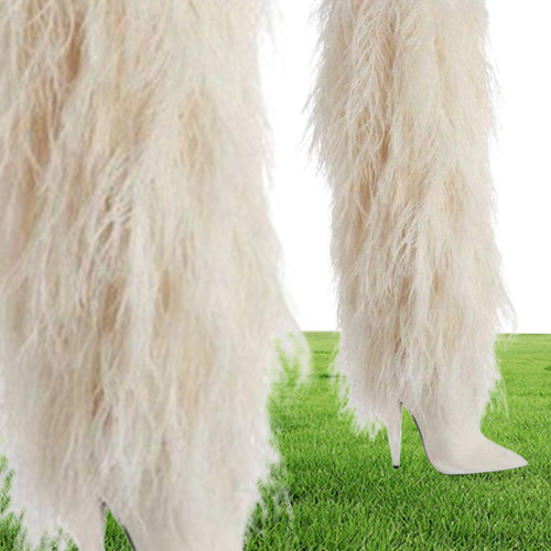 Hot Sale- new fashion boots pointed toes white high heels winter women Thigh-High Boots women shoes botas party shoes