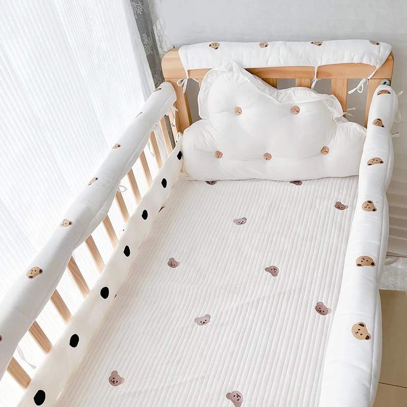 2PCS Infrant Crib Protection Wrap Edge Baby Antibite Solid Color Bed Fence Guardrail born Rail Cover Care Safety 240103