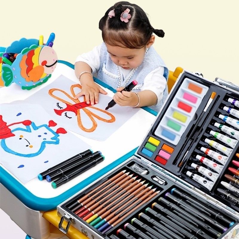 Pencils Art set Painting Set Watercolor Pencil Crayon Water Pen Drawing Board Doodle Supplies Kids Educational Toys Gift 221108
