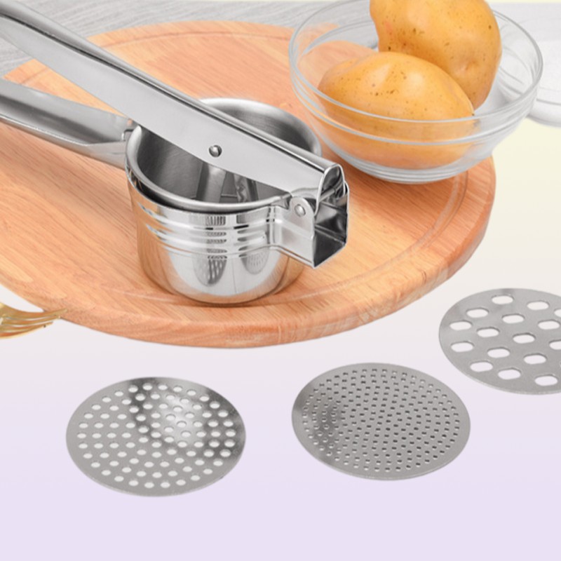 Fruit Vegetable Tools Potato Mashers Ricers Kitchen Cooking Stainless Steel Pressure Mud Puree Press Maker Garlic Presser 2211041251623