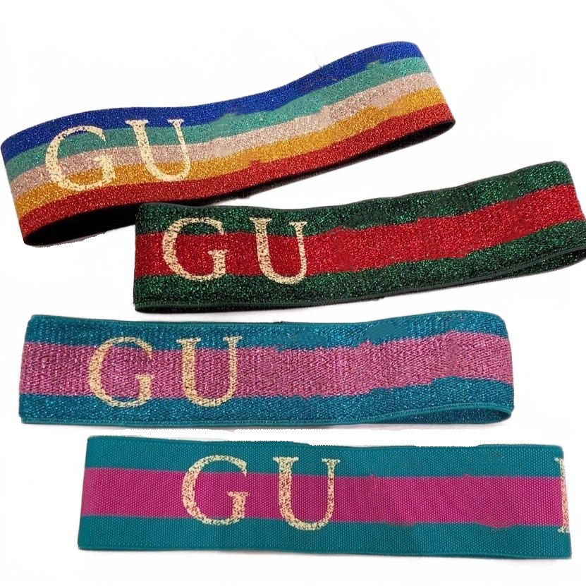 Designer Headband Letter G Rainbow Sparkling Twinkle Soft Antiperspirant HairHoop Headwear Turban Hair Accessories for Man Woman Sports Yoga