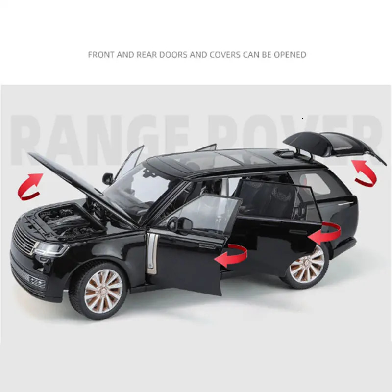 1/18 Land Range Rover SUV Alloy Car Model Diecast Metal Off-road Vehicle Car Model Sound and Light Simulation Kids Toy Gift 240103