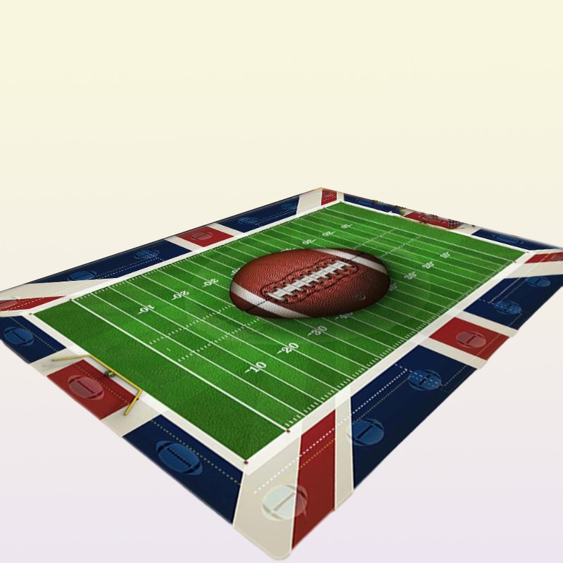 Carpets 3D Green Football Carpet Kids Room Baseball Rug Field Parlor Bedroom Living Floor Mats Large Rugs Home Customized2587297