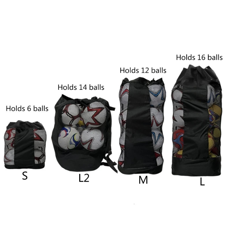 Drawstring Mesh Bag for Balls Waterproof Storage Football Basketball Training Equipment with Shoulder Strap 240103