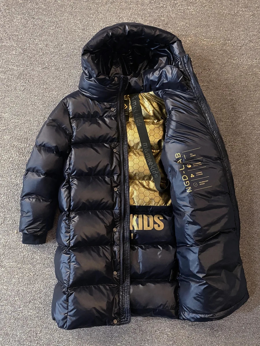 Winter Thickness White Duck Down Jacket Girls Long Warm Puffer Coat Boys Waterproof Hooded Parkas Kids Snow Outerwear XMP401 240103