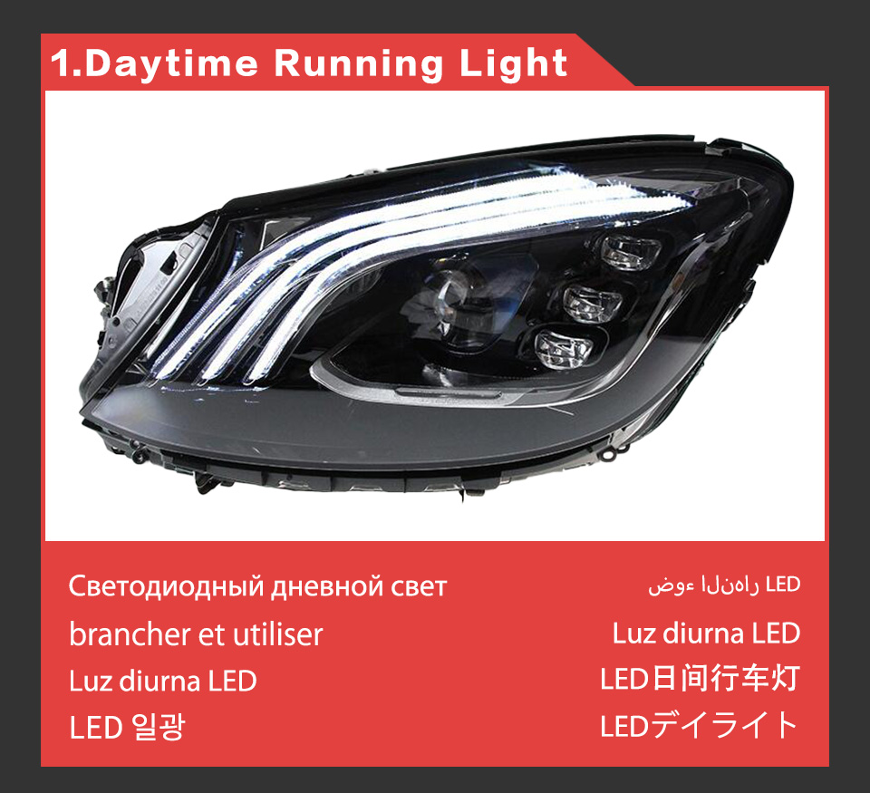 LED Daytime Running Head Light for BENZ W222 Car Headlight 2013-2020 Turn Signal High Beam Projector Lens