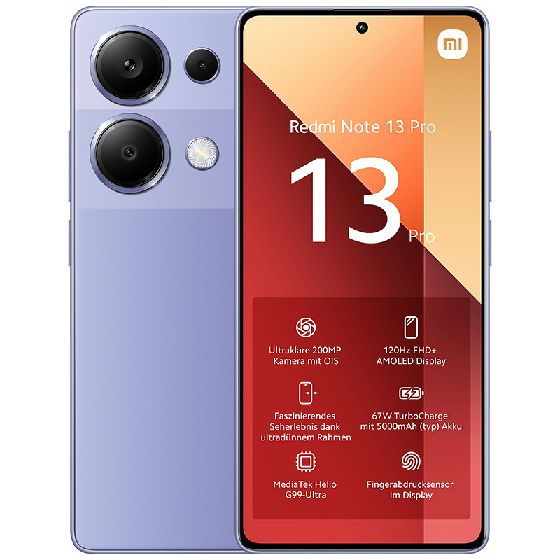 Global Version XIAOMI Redmi Note 13 Pro 4G NFC 512GB 120Hz FHD+ AMOLED Display 67W MediaTek Helio G99-Ultra 200MP OIS camera