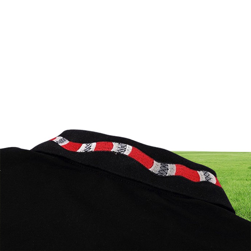 Men039s Turn Neck Stretch Polo Shirt With Multi Snake Embroidery Summer Polos Casual Short Sleeve Tops
