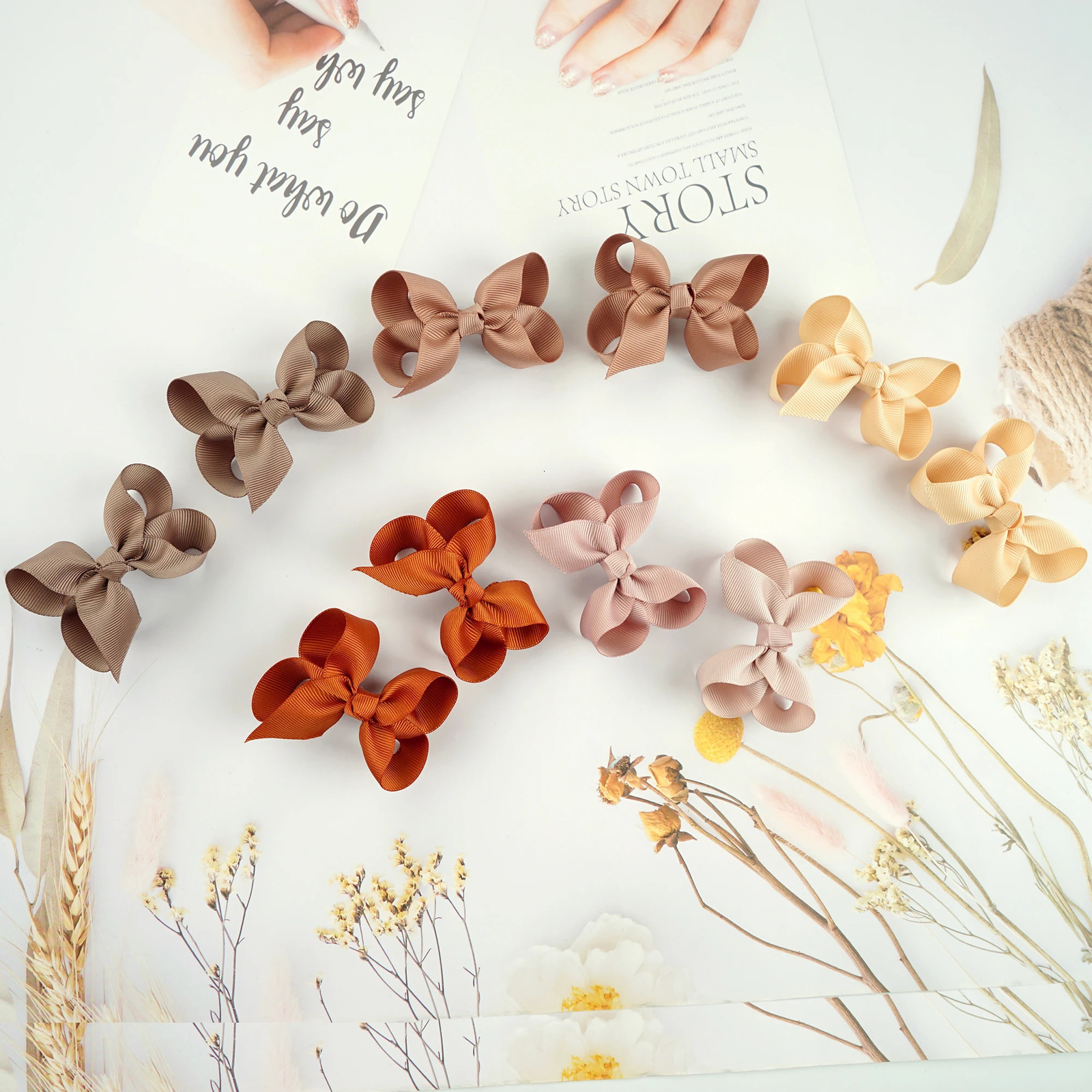 40/60/80Pcs 3 Hair Bows Clips Mix Colors Pigtail Bow Alligator Hair Clips for Baby Girls Toddlers Kids Little Girls hairpins 240104