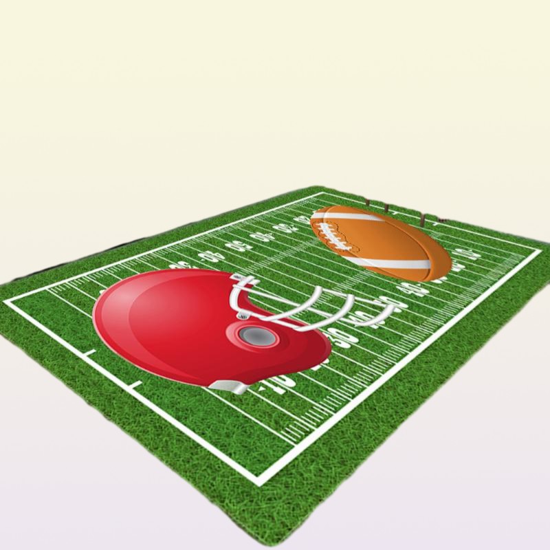 Carpets 3D Green Football Carpet Kids Room Baseball Rug Field Parlor Bedroom Living Floor Mats Large Rugs Home Customized2587297