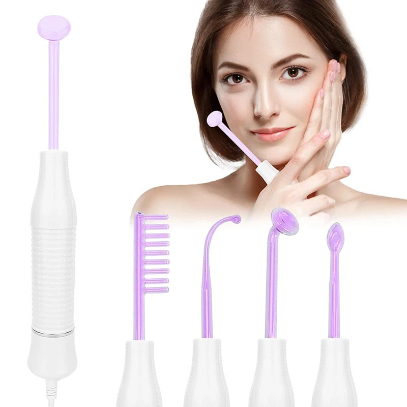 High Frequency Machine Skin Therapy Electrode Wand Neon Electrotherapy Glass Tube Acne Spot Remover Face Skin Care Device 240103